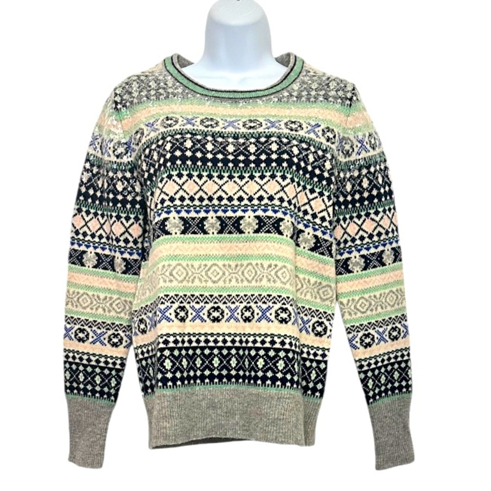 J. Crew Women’s Fair Isle 100% Lambswool Sweater Size Small